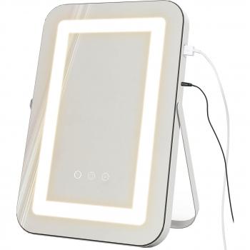 Espelho de Maquilhagem com Iluminação Ajustável e Design Prático 31x3x41,5 cm