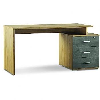 Bureau Contemporain 3 Tiroirs Noir Mat