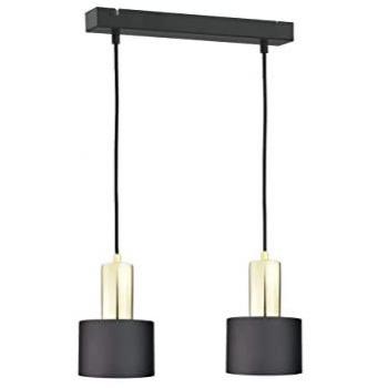 KETER LIGHTING Keter Luce Bar Pendant Ceiling Light Black, Gold, 50cm, 2x E27