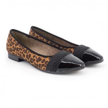 Jana Softline Damen Leopard 920.0 8-8-22165-23 geschlossene Ballerinas