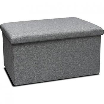 Taburete Otomano Plegable GREATOOL 76 x 38 x 38 cm, Gris Polyester
