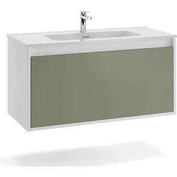 KASSIA Mueble Baño + Lavabo Tribeca 100x50x45 cm – Verde Oliva / Blanco