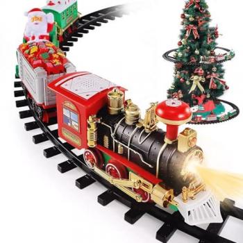 Trenino Elettrico Natalizio Decorativo con Luci e Suoni