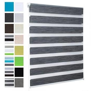 Doppelrollo, Woltu, Klemmfix, lichtdurchlässig, verdunkelnd