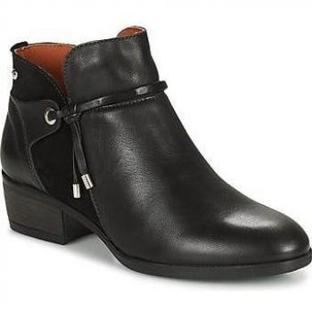 Scarponcini da donna Pikolinos Daroca W1U-8505 in pelle nera con tacco