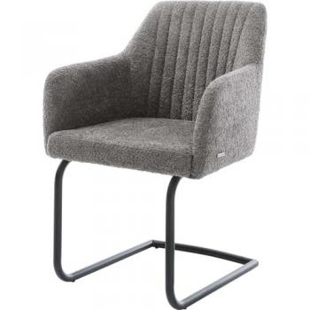 Cantilever Greg-Flex bouclé grau cantilever rund schwarz