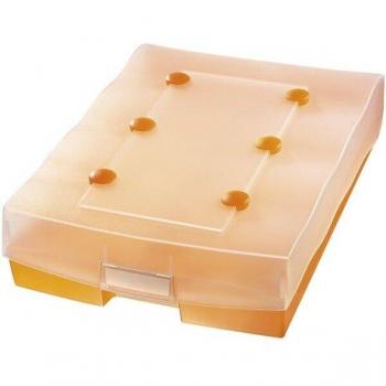 Han Archivbox Croco-Duo für 2500 Karten inkl. A-Z Register orange/tran