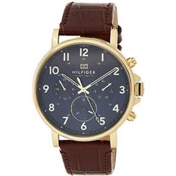 Tommy Hilfiger Herrenuhr Braun Lederarmband Gold Gehäuse
