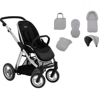 Graues Sitzfarbpaket mit silbernem OysterMax-Fahrgestell von Vital Innovations OMM+