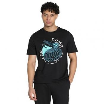 Camiseta Masculina Puma Preto com Gráfico Elegante