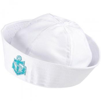 Sombrero de Capitán Blanco con Ancla de Lentejuelas