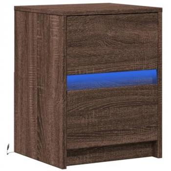 Mesa Noturna com Iluminação LED em Carvalho