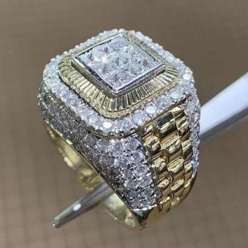 Bague d'anniversaire en or blanc pour hommes
