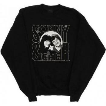 Sonny & Cher Damen‑Top XXL in Schwarz mit kreisförmigem Bild