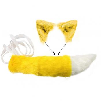 Accessoires Halloween Oreilles de Loup et Queue Jaune