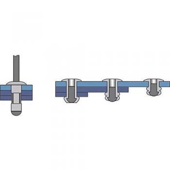 Bralo 1080006412 Multi-Grip Rivets 6.4 mm x 12 mm Steel/Aluminium 200 Pack