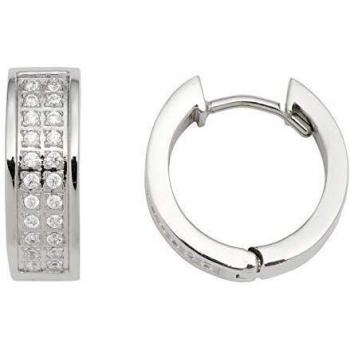 JEWELS BY LEONARDO Damen-Kreolen Classico, Edelstahl mit Zirkonia-Steinchen