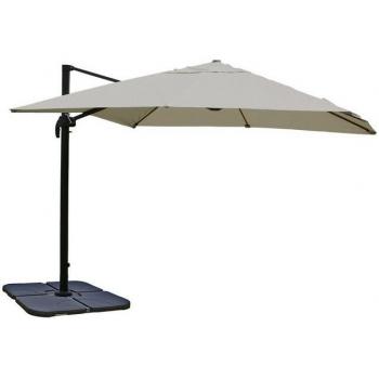 MCW A96 Gastronomischer Sonnenschirm – 350 × 350 cm, 25 kg, rotierbar, creme‑grau