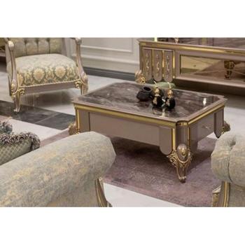 Casa Padrino Exklusiver Wohnzimmertisch 110 × 72 cm – Schwarz/Grau/Gold