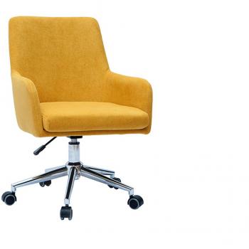 Sillón de escritorio estilo terciopelo amarillo mostaza Shana