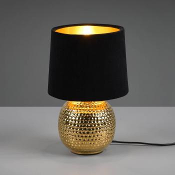 Round Tapered Shade Table Lamp, Trio Sophia, Black/Gold