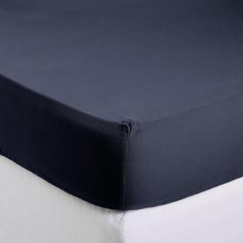 Drap Housse en Coton Doux Bleu 90 x 200 cm