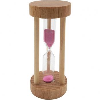 Sablier en verre de sable rose pour bureau