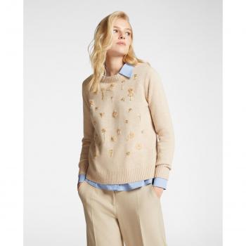 Jersey de lana con bordado floral de Elena Miró