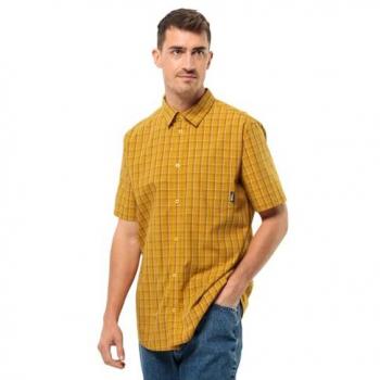 Jack Wolfskin Camicia Hot Springs A Maniche Corte Curry Check