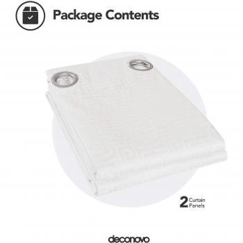 Lot de 2 Rideaux Chambre Fille Deconovo, 132 x 229 cm, Blanc Crème, Tissu Jac