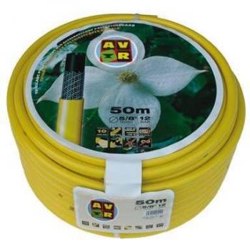 Professionele haspel met luchtbanden 50 m 3/4 inch met gele tuinslang No Twist
