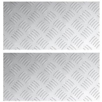 Two‑Piece Silver Aluminium Checker Mats – 40×20 cm