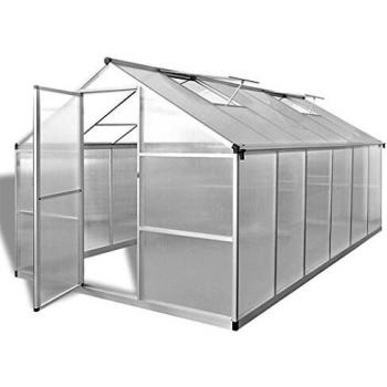 Durable Aluminium Greenhouse with Foundation 9.025 m²