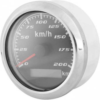 124.3mph Waterproof Speedometer Odometer Gauge 85mm/3.3in 200km/h 9V DC-32V DC