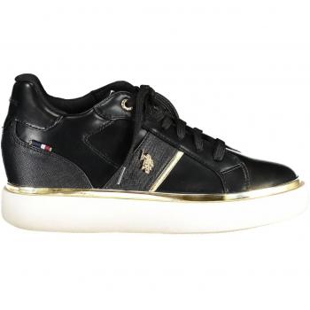 U.S. Polo Assn. Black Lace-Up Sneakers with Logo Detailing