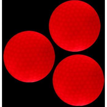 3 Pieces Glow in the Dark Red Golf Balls