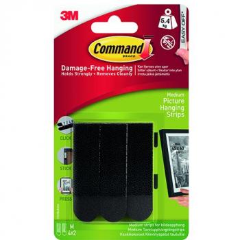 Command Medium Wall Hooks – Black (Pack of Four)