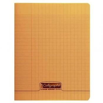 Cahier Clairefontaine Calligraphe 18348C 17x22 cm 90g grands carreaux, couverture polypro (plastique), Orange
