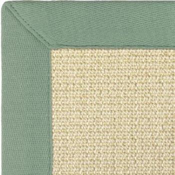 Alfombra de Sisal Bucle Grande, Cubas Lavadas y Marco Lino Verde Salvia – 140 × 200 cm