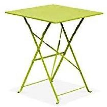 Table pliante Oviala Jardin Vert Carré 60x60x71 cm, acier, capacité 2 – Rome