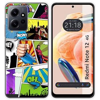 Funda Silicona Diseño Comic Xiaomi Redmi Note 12 4G