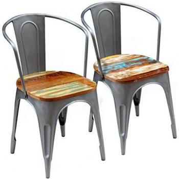 Système de chaises recyclées pour la table 51x52x80 cm (paire)