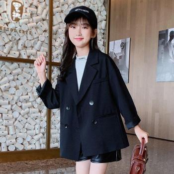 Girls Autumn Blazer Jacket, Black Suit Top, 12 Years Outwear
