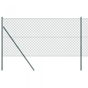 10‑M Green Chain Link Enclosure with 7 Galvanised Steel Posts – 1.2 m Height