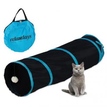 Tunnel Gioco per Gatti, 88 x 25 cm, Nero