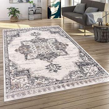 Teppich PACO HOME Foggia 772 Teppiche Gr. B: 160 cm 1 St., 12 mm, L: 220 cm, grau Kurzflor, Orient Optik, Vintage Design