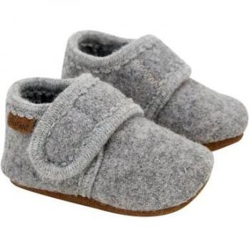 Chaussons en laine pour enfant gris mélangé EN FANT