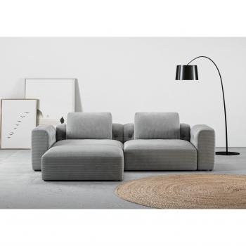 Ecksofa RAUM.ID Cushid L-Form, silber, 3-teiliges Set