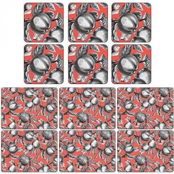 Coral Pomona Pimpernel Placemats & Coaster Pack