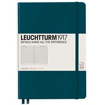 LEUCHTTURM1917 (359692) Notebook Medium (A5), Hardcover, 251 Numbered Pages, Ruled, Pacific Green